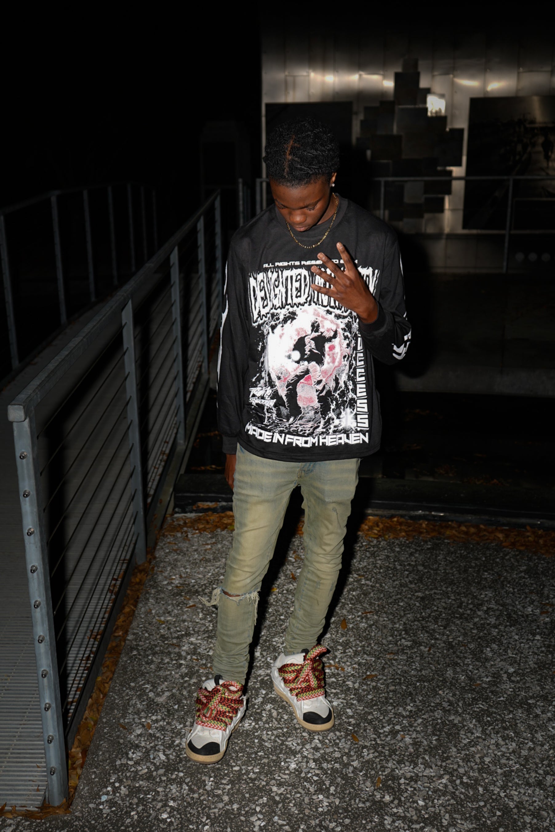 Delighted Authority Long Sleeve T shirts PINK AND BLACK