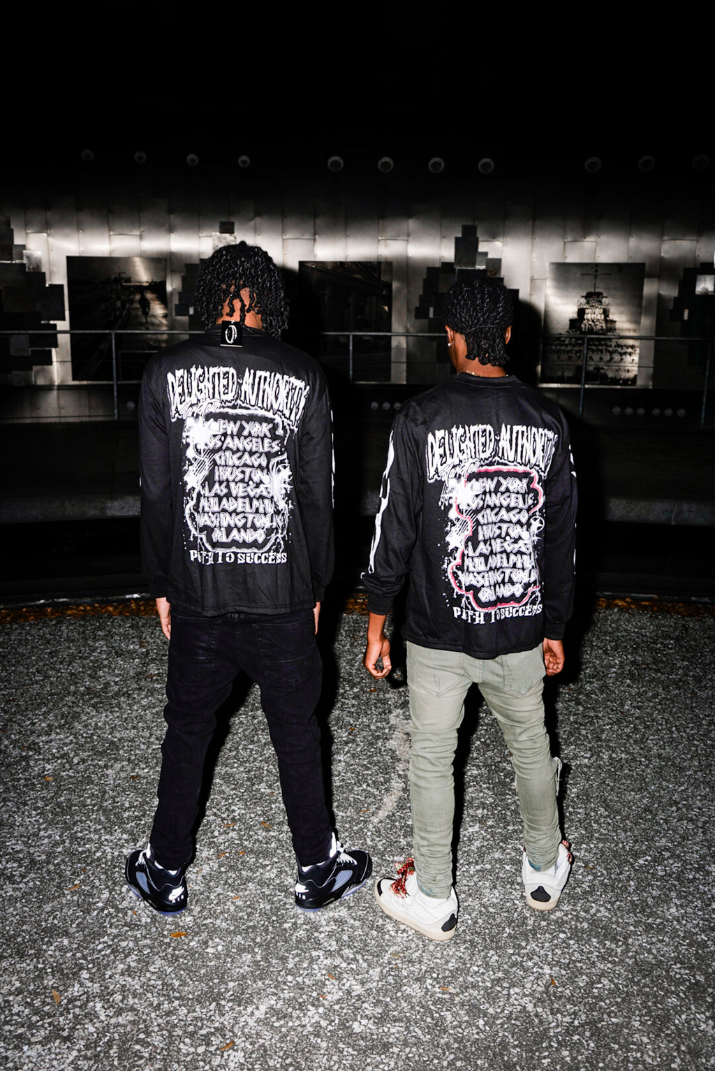 Delighted Authority Long Sleeve T shirts PINK AND BLACK