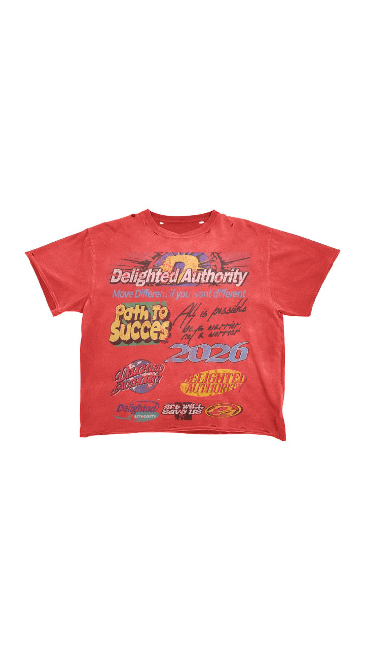 Delighted Authority Red Graphic Tee