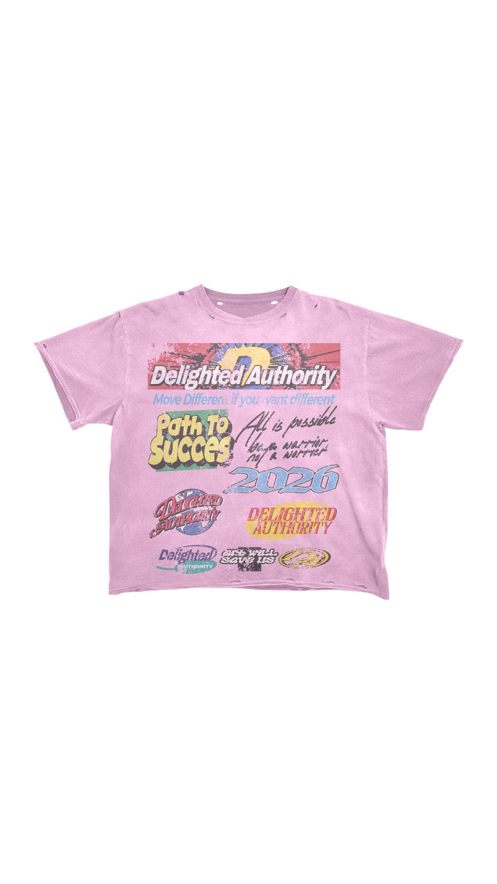 Delighted Authority Pink Graphic Tee
