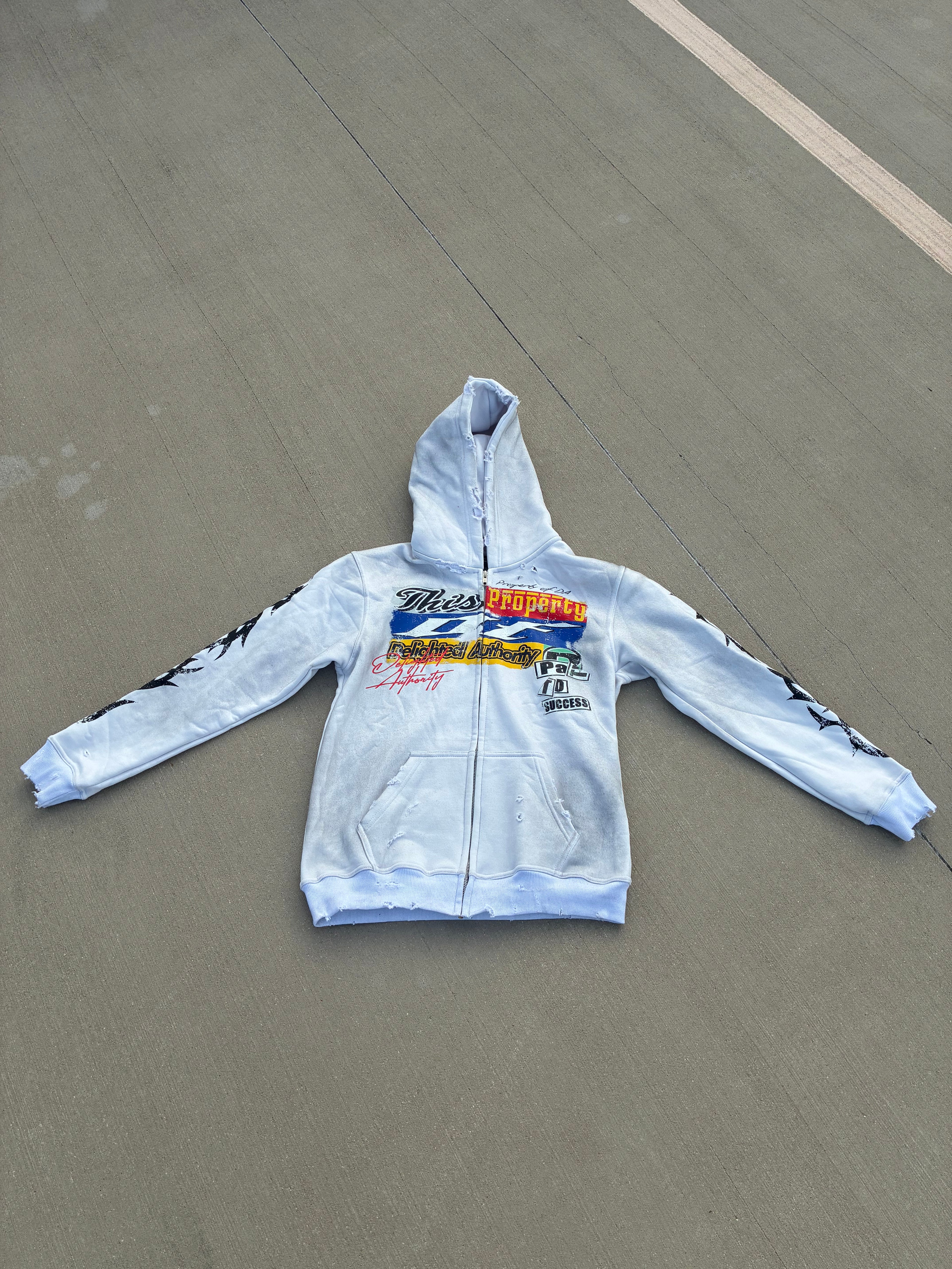 White Property of Zip Up Jacket