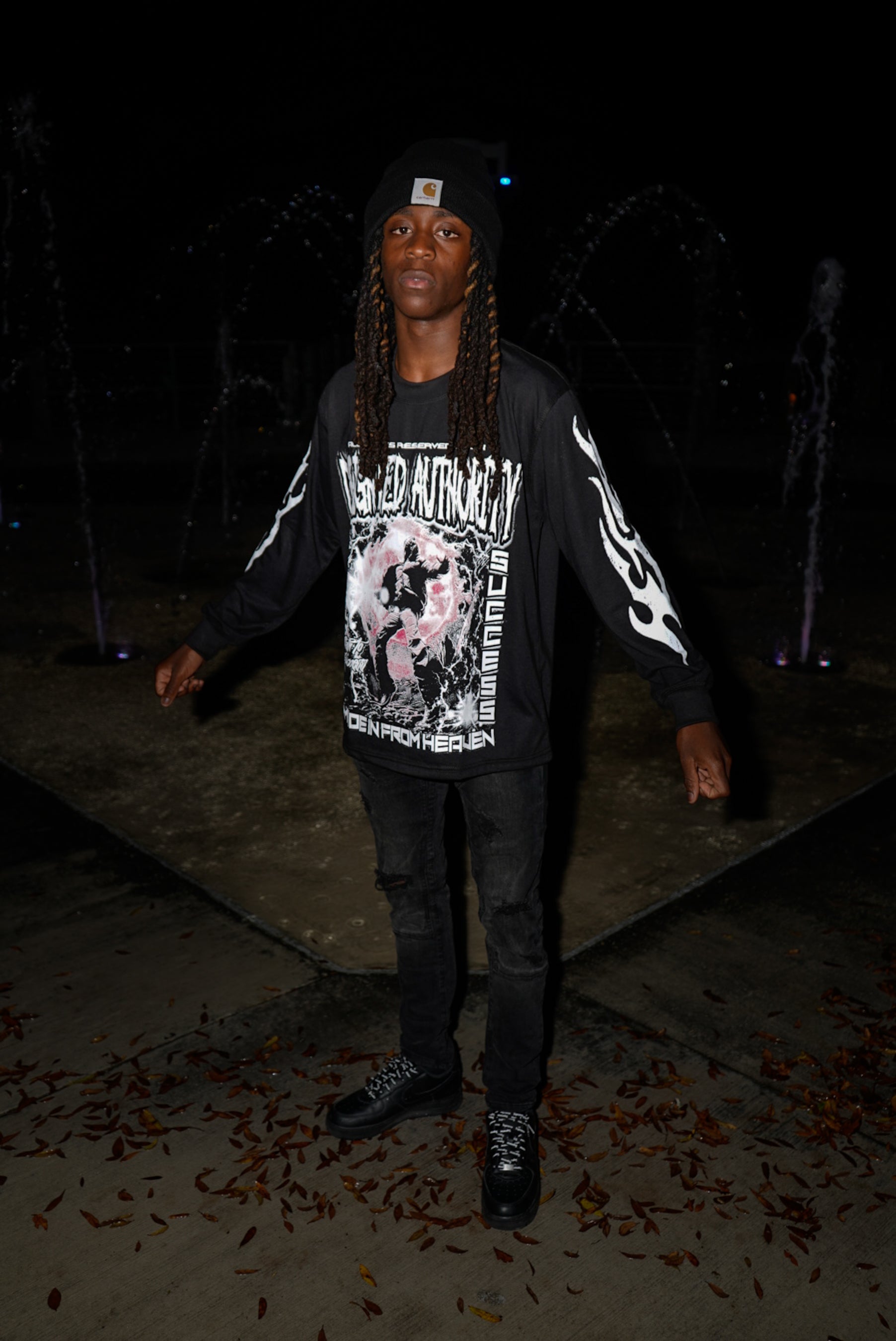 Delighted Authority Long Sleeve T shirts PINK AND BLACK